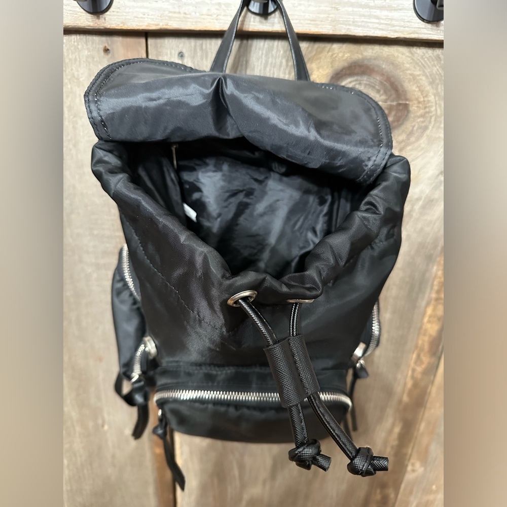 Rue21 Nylon Flap Top Cinch Backpack in Black - Picture 6 of 17